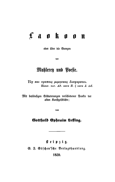 Cover image for book Laokoon oder über die Grenzen der Mahlerey und Poesie