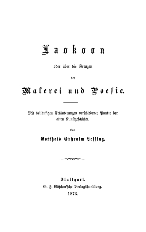 Cover image for book Laokoon oder über die Grenzen der Mahlerey und Poesie