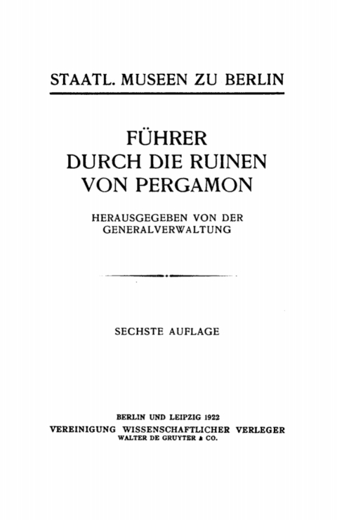 Cover image for book Führer durch die Ruinen von Pergamon