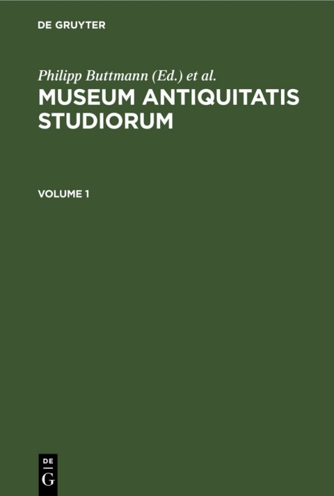 Cover image for book Museum antiquitatis studiorum. Volume 1