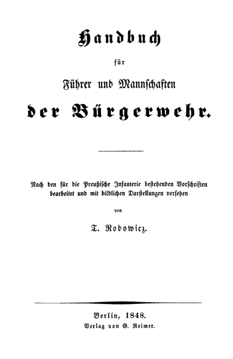 Cover image for book Handbuch für Führer und Mannschaften der Bürgerwehr