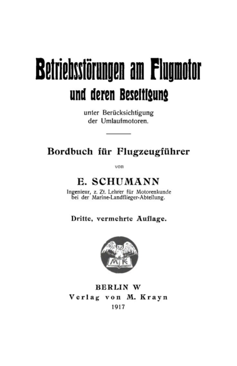 Cover image for book Betriebsstörungen am Flugmotor und deren Beseitigung unter Berücksichtigung der Umlaufmotoren