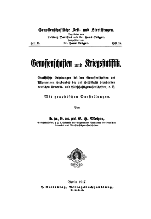Cover image for book Genossenschaften und Kriegsstatistik