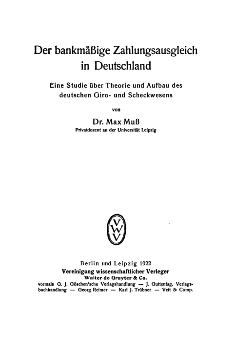 Cover image for book Der bankmäßige Zahlungsausgleich in Deutschland