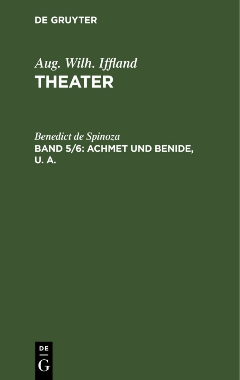 Cover image for book Achmet und Benide, u. a.