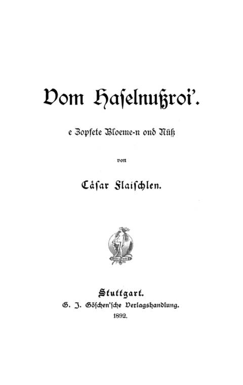 Cover image for book Vom Haselnussroi’
