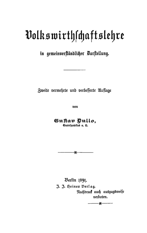 Cover image for book Volkswirthschaftslehre in gemeinverständlicher Darstellung