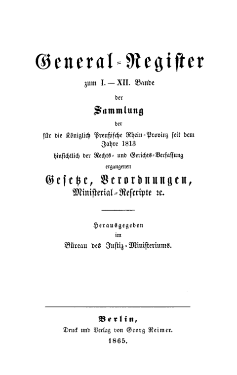 Cover image for book General-Register zum I.–XII. Bande