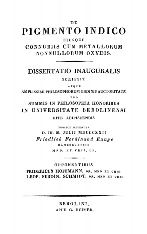 Cover image for book De pigmento Indico eiusque connubiis cum metallorum nonnullorum oxydis