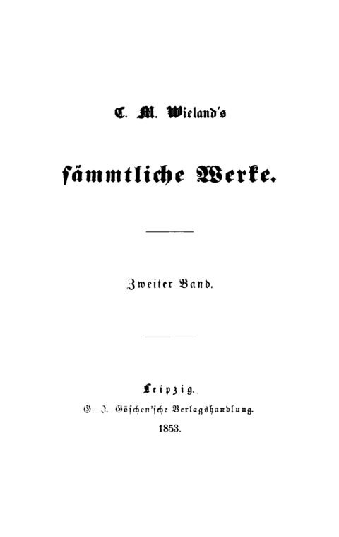 Cover image for book Christoph Martin Wieland: C. M. Wielands Sämmtliche Werke. Band 2