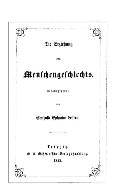 Cover image for book Die Erziehung des Menschengeschlechts