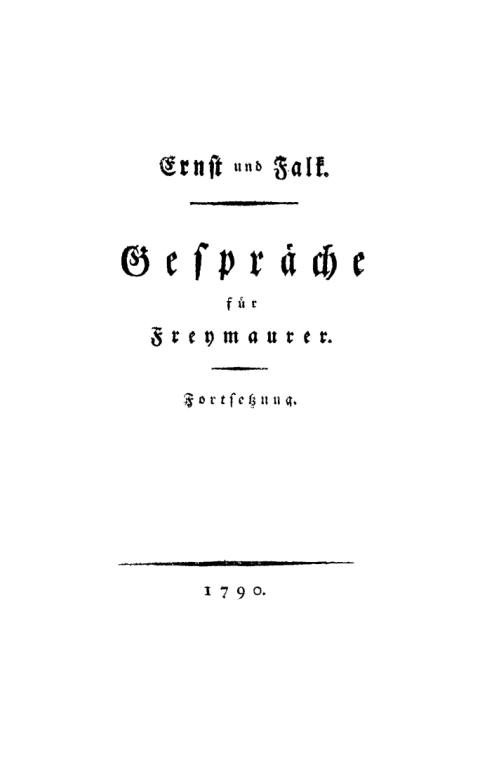 Cover image for book Ernst und Falk. Gespräche für Freymaurer