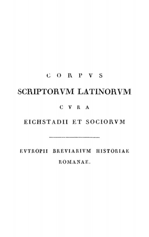 Cover image for book Eutropii Breviarium Historiae Romanae