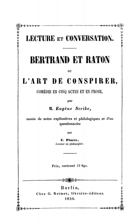Cover image for book Bertrand et Raton, ou l'art de conspirer
