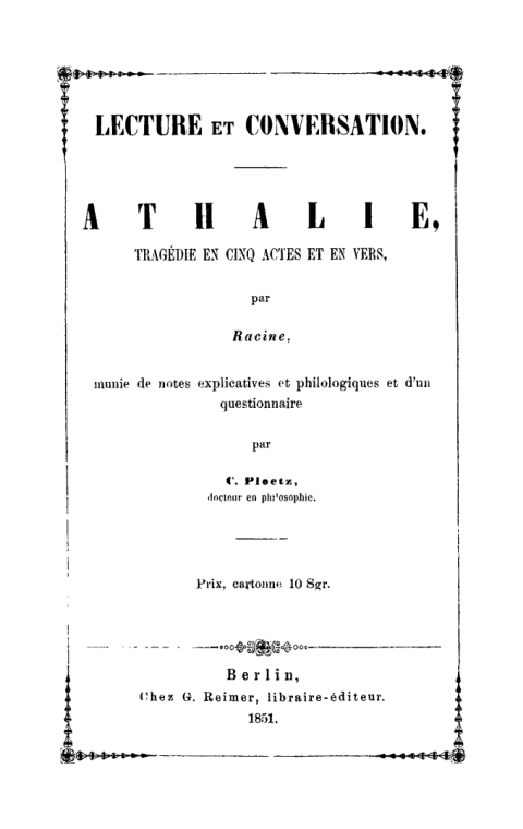 Cover image for book Athalie, tragédie en cinq actes et en vers