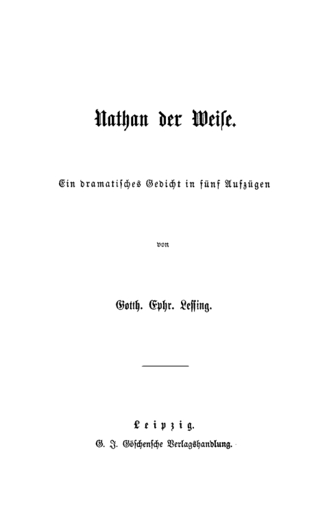Cover image for book Nathan der Weise