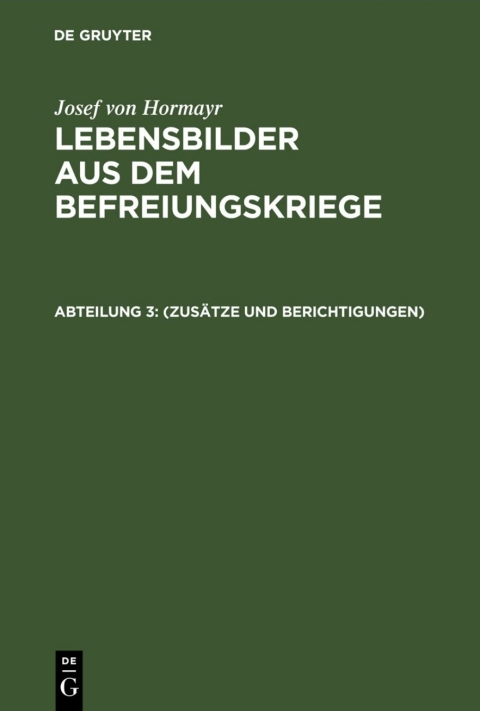 Cover image for book (Zusätze und Berichtigungen)