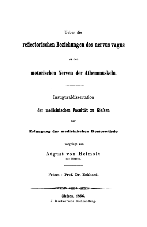 Cover image for book Ueber die reflectorischen Beziehungen des nervus vagus zu den motorischen Nerven der Athemmuskeln