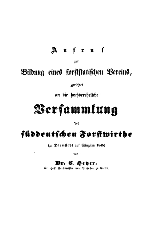 Cover image for book Aufruf zur Bildung eines forststatischen Vereins