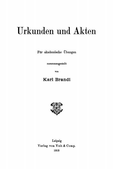 Cover image for book Urkunden und Akten