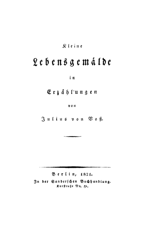 Cover image for book Kleine Lebensgemälde in Erzählungen