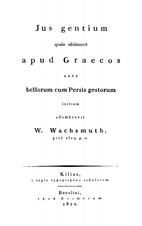 Cover image for book Jus gentium quale obtinuerit apud Graecos ante bellorum cum Persis gestorum
