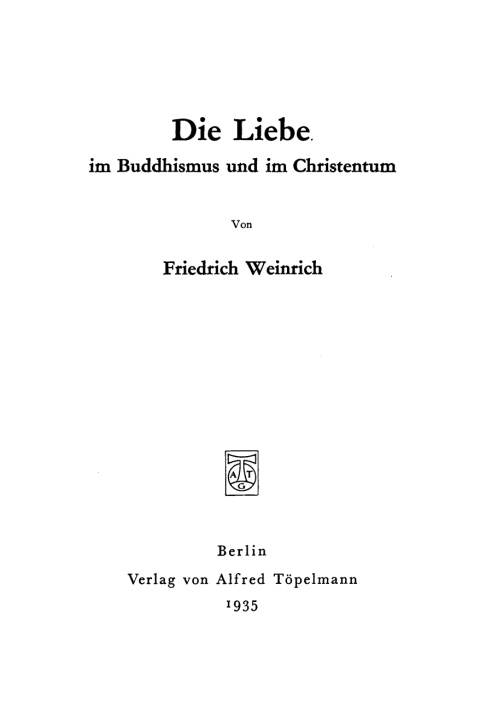 Cover image for book Die Liebe im Buddhismus und im Christentum