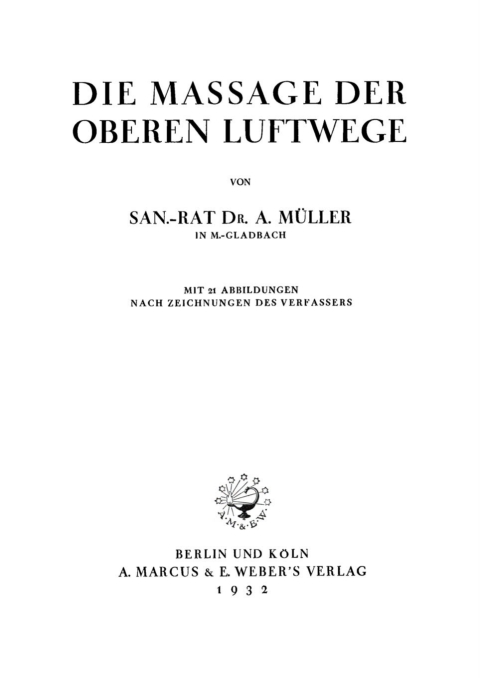 Cover image for book Die Massage der oberen Luftwege