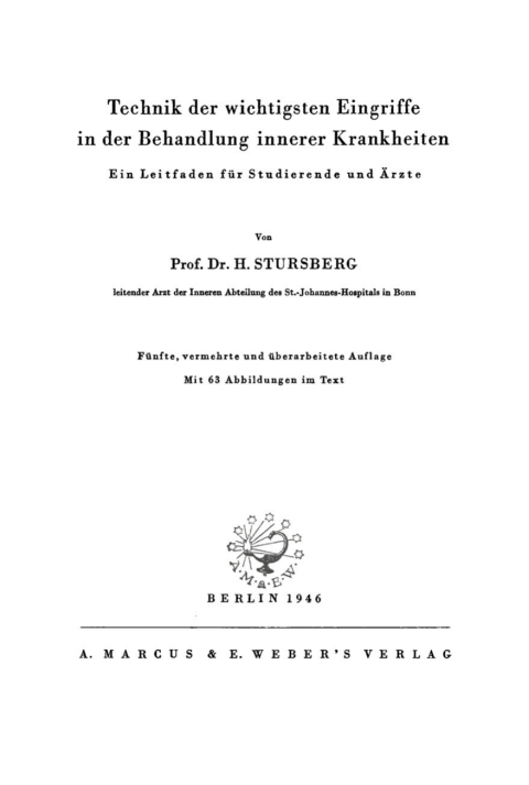 Cover image for book Technik der wichtigsten Eingriffe in der Behandlung innerer Krankheiten
