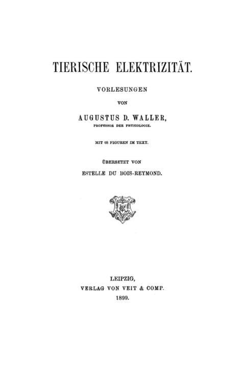 Cover image for book Tierische Elektrizität
