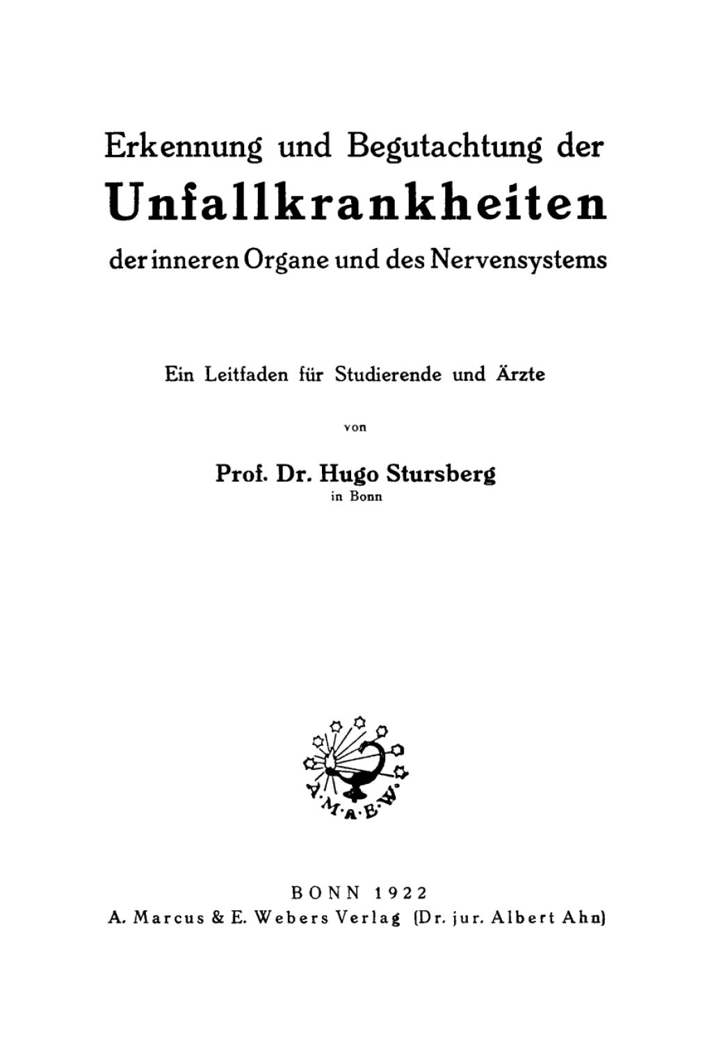 Page Fidelity Erkennung und Begutachtung der Unfallkrankheiten der inneren Organe und des Nervensystems; $148.73