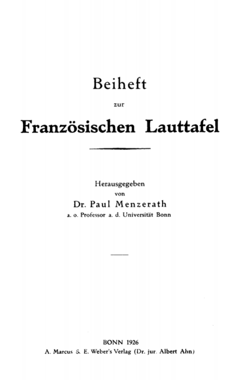 Cover image for book Beiheft zur französischen Lauttafel