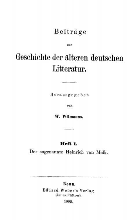 Cover image for book Der sogenannte Heinrich von Melk