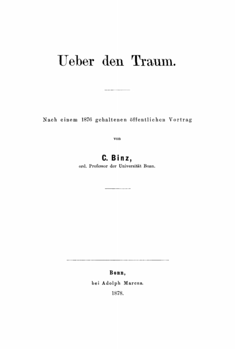 Cover image for book Ueber den Traum