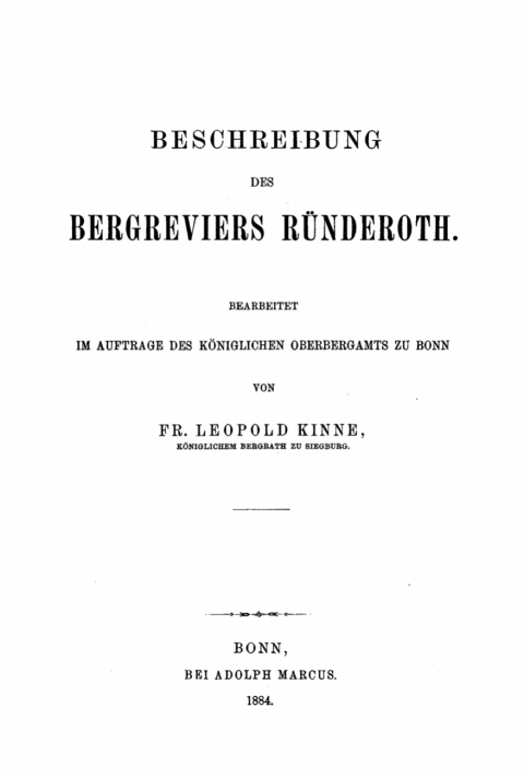Cover image for book Beschreibung des Bergreviers Ründeroth