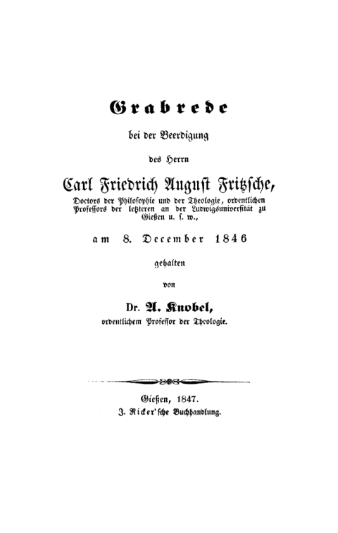 Cover image for book Grabrede bei der Beerdigung des Herrn Carl Friedrich August Fritzsche