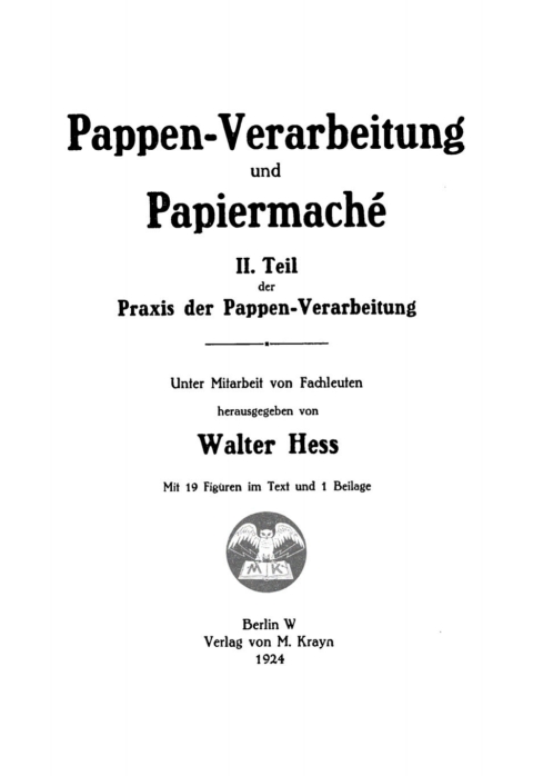 Cover image for book Pappen-Verarbeitung und Papiermaché