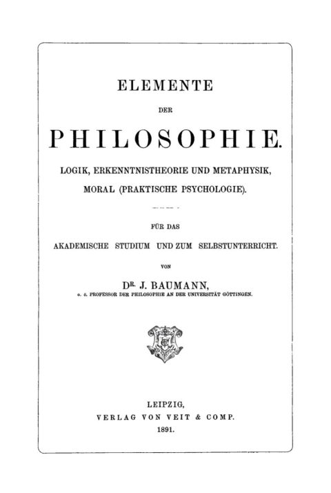 Cover image for book Elemente der Philosophie