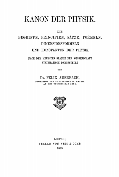 Cover image for book Kanon der Physik