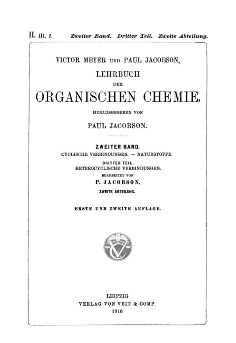 Cover image for book Cyclische Verbindungen. Naturstoffe, Teil 3: Heterocyclische Verbindungen, Abt. 2
