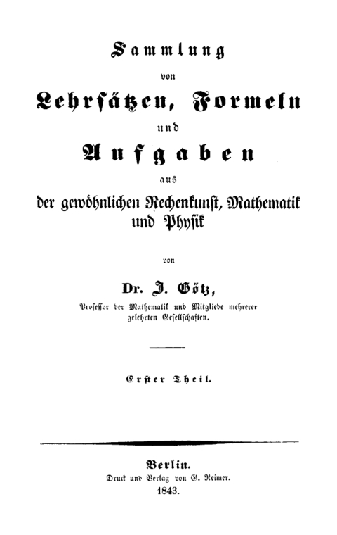 Cover image for book Sammlung von Lehrsätzen, Formeln und Aufgaben aus der gewöhnlichen Rechenkunst, Mathematik und Physik