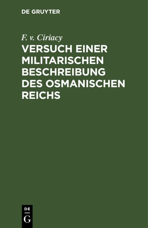 Cover image for book Versuch einer militarischen Beschreibung des osmanischen Reichs