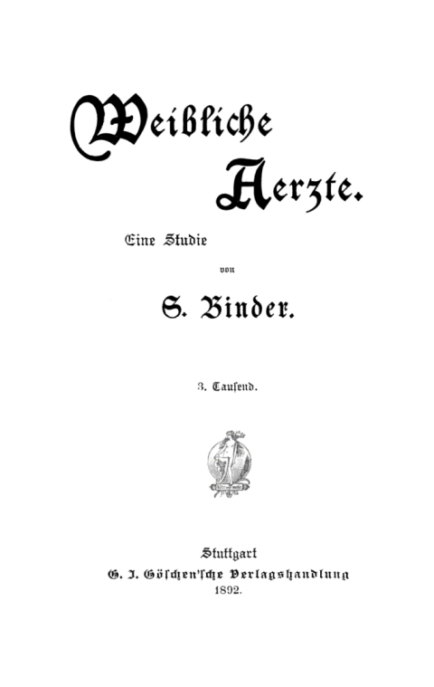 Cover image for book Weibliche Aerzte