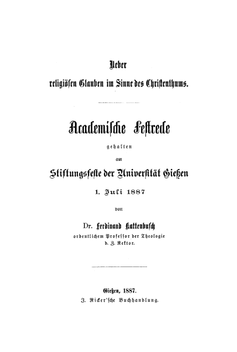 Cover image for book Ueber religiösen Glauben im Sinne des Christentums