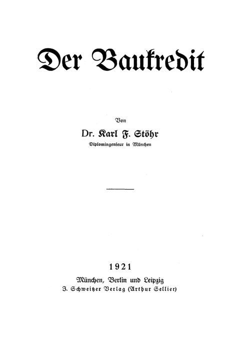 Cover image for book Der Baukredit