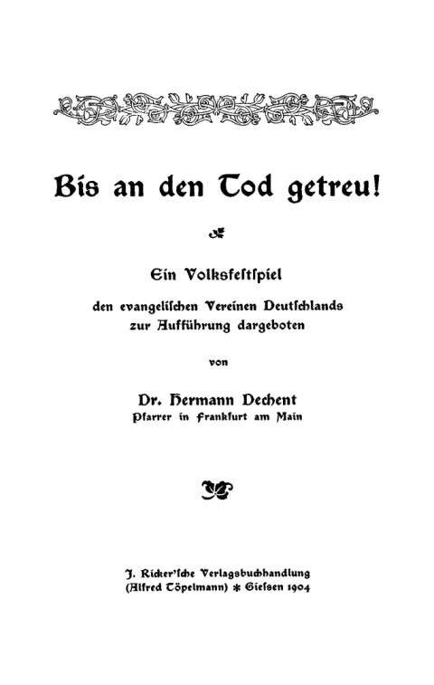 Cover image for book Bis an den Tod getreu!