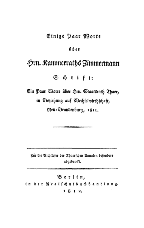 Cover image for book Einige Paar Worte über Hrn. Kammerraths Zimmermann Schrift
