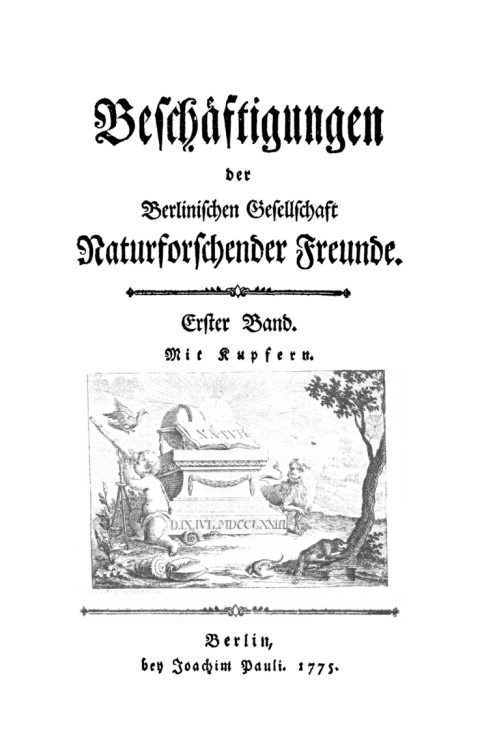 Cover image for book Beschäftigungen der Berlinischen Gesellschaft Naturforschender Freunde. Band 1
