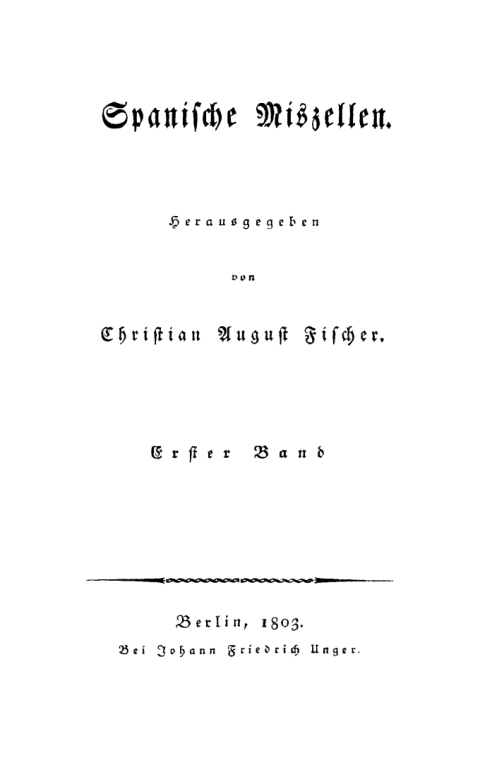 Cover image for book Spanische Miszellen, Band 1