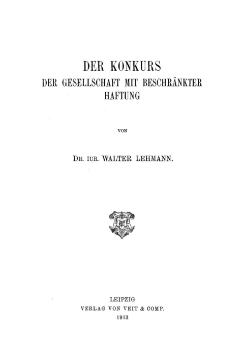 Cover image for book Der Konkurs der Gesellschaft mit beschränkter Haftung